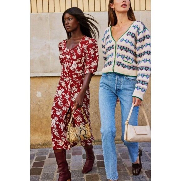 💕ROUJE💕 Chunky Jacquard Leora Cardigan 38 NWOT - Picture 11 of 16